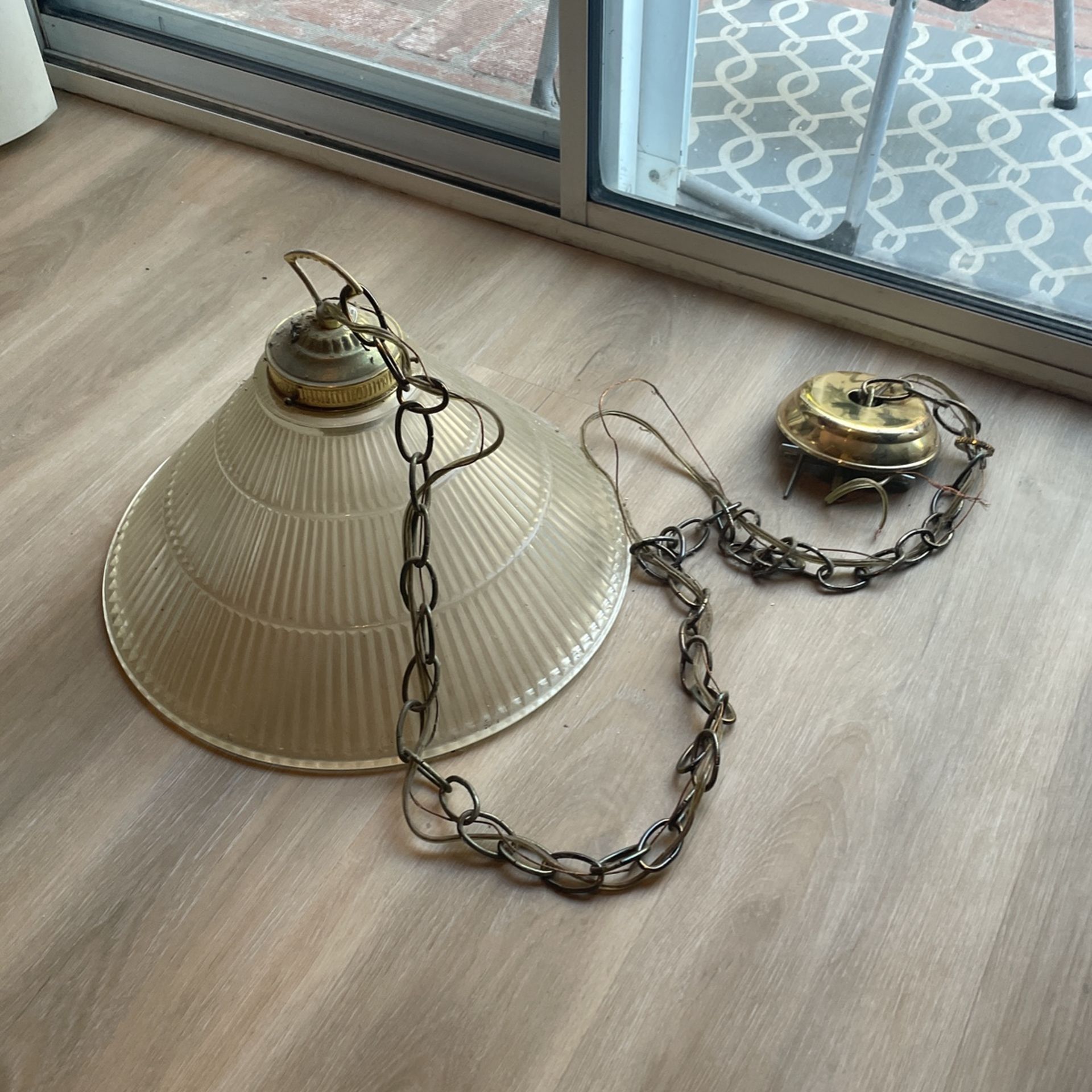Brass 15” Dia X 9” Pendant Lamp
