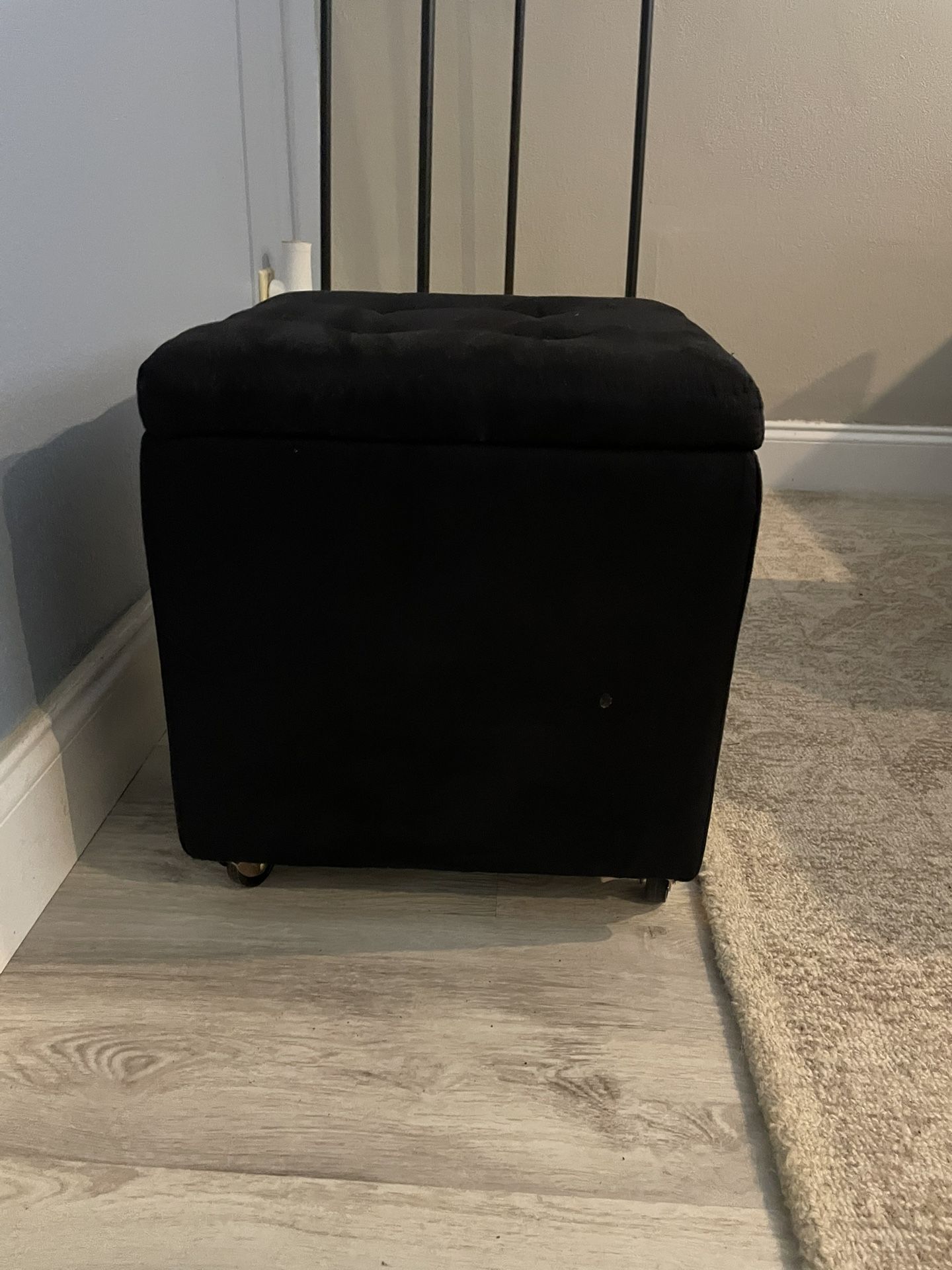 Small Black Storage Ottoman