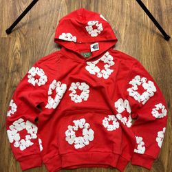 Red Demin Tears Hoodie 
