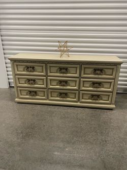 9-Drawer Dresser with Brass Hardware