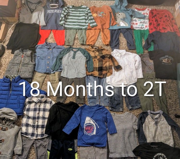 Boy's Sizes 18 Months to 2T Bundle 