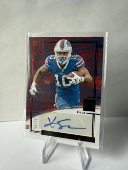 2022 Panini Impeccable #163 Khalil Shakir Rookie Auto Red /75