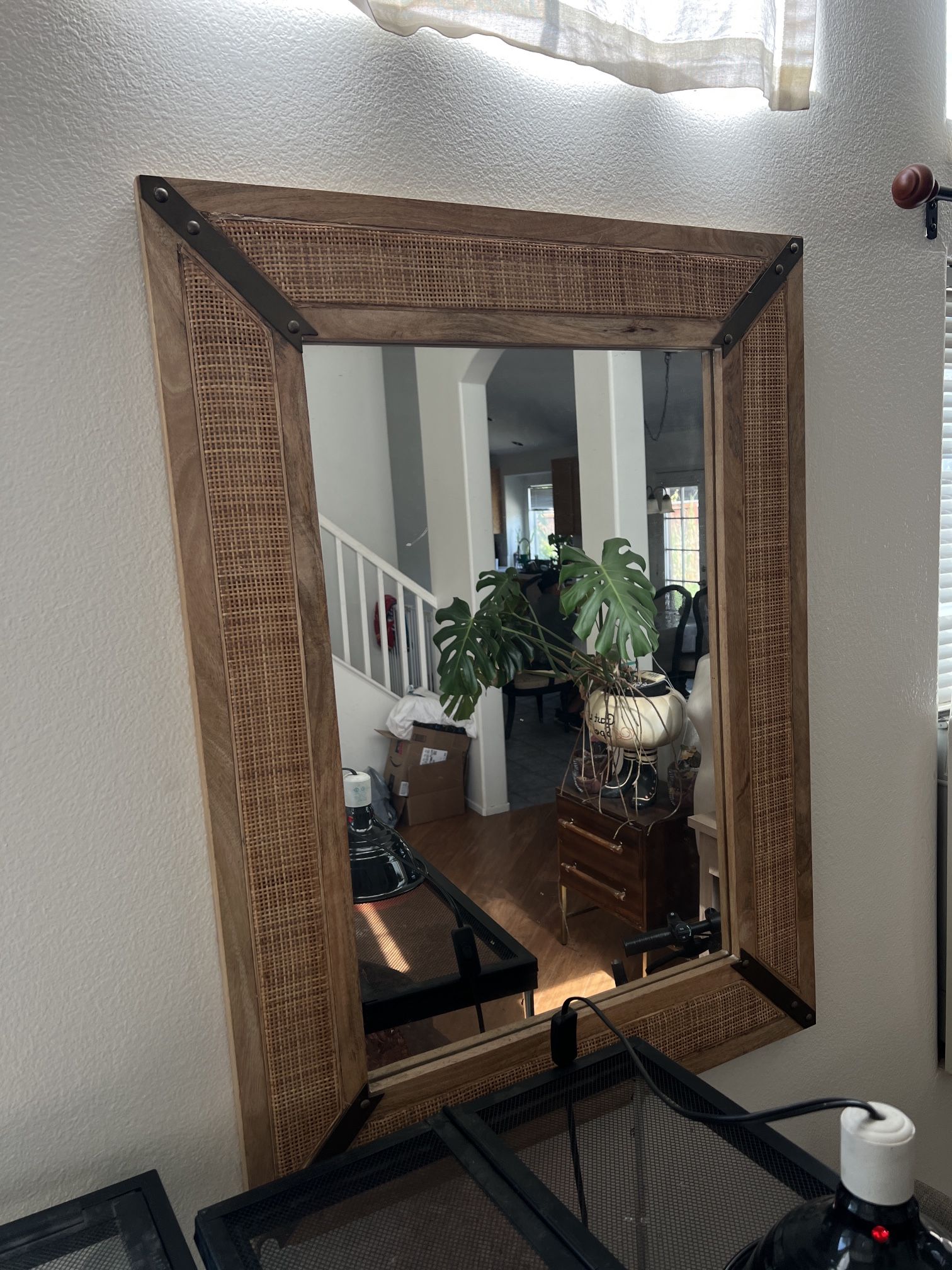 Large Wicker Mirror