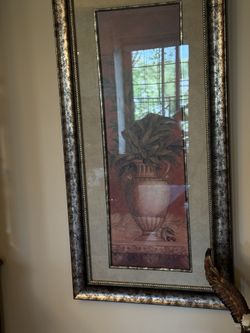 ESTATE SALE !!!!! “His and Hers” Matching Mediterranean Olive Vase Wall Art Set – Pair of 2 Ornate Framed Prints
