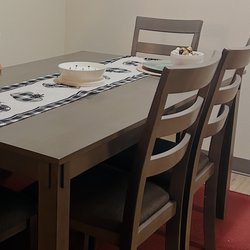 Ashley furniture, table and chairs with a bench