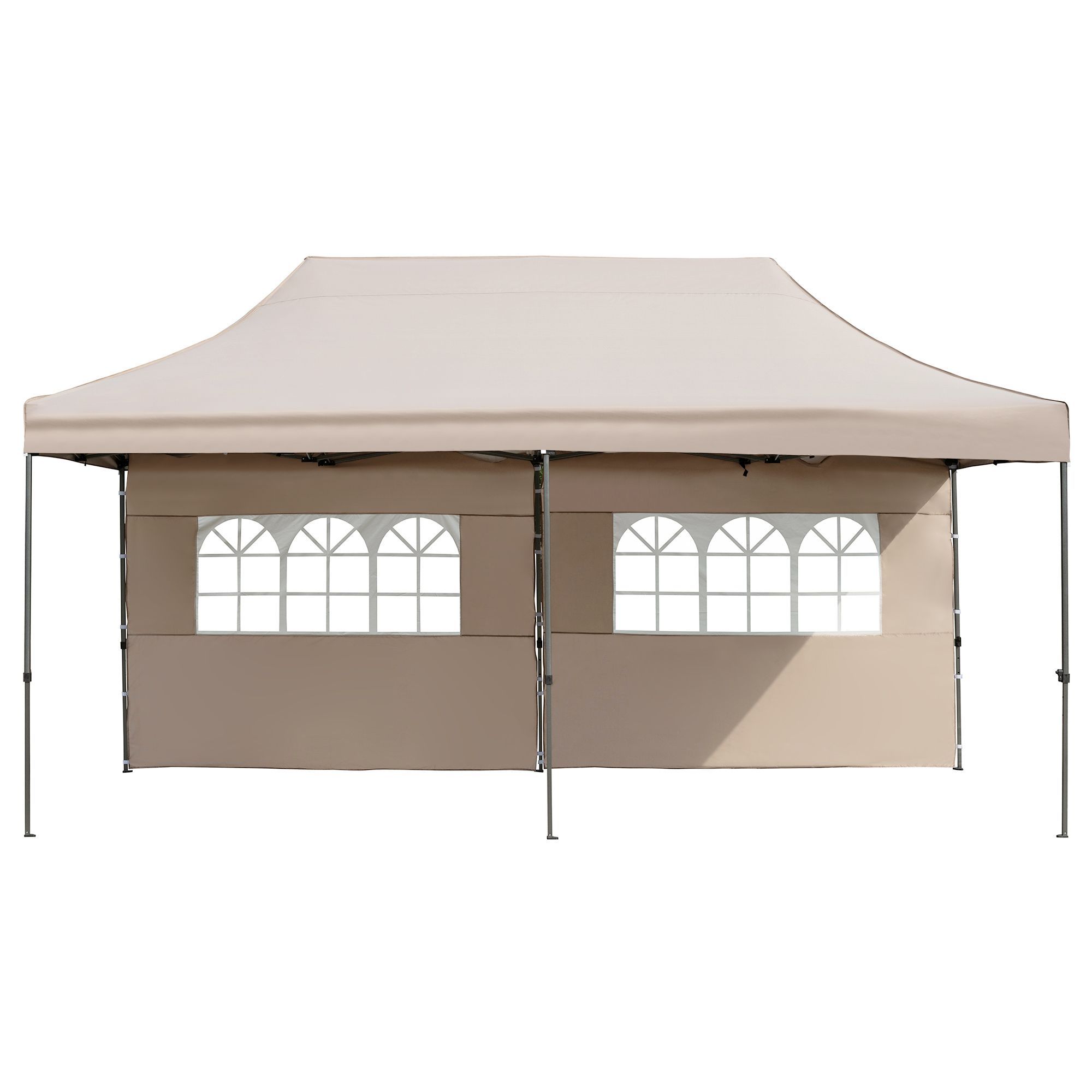 TREXM 10x20 Pop Up Canopy Tent with 6 Sidewalls, Heavy Duty Party Tent, UV and Waterproof Protection, 3 Height Adjustable Outdoor Canopy Tent with Rol Camping & Hiking