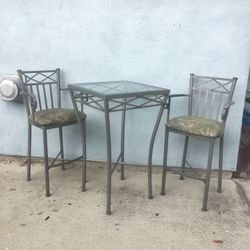 3 Pc Pub Patio Table & Chairs