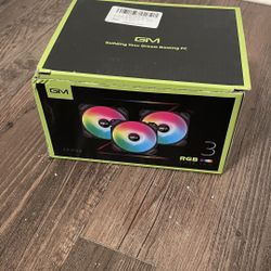 GIM KB-28 RGB Case Fans, 3 Pack White 120mm Quiet Computer Cooling LED Fan for PC case and CPU Cooler, Colorful Rainbow Speed Adjustable Cooler with H