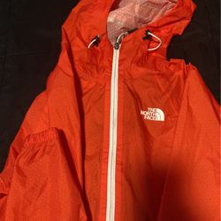 north face womens ornage rain jacket size xs