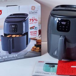 Dash Tasti-Crisp Digital Air Fryer with AirCrisp Technology, Custom  Presets, Temperature Control, and Auto Shut Off Feature, 2.6 Quart (Cool  Grey) - New 