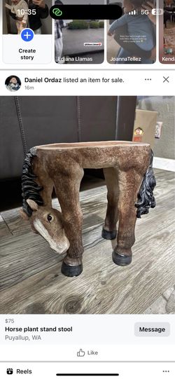 Horse Plant Stand Stool Resin Table 11”