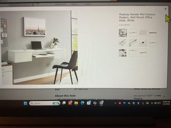 White wall mount floating desk only $50