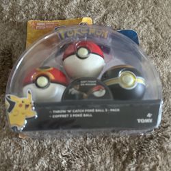 Pokemon Throw ‘N’ Catch Poke Ball 3-pack Tomy 4+