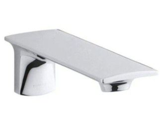 KOHLER K-14795-CP Stance Wall-Mount Bath Spout, Polished Chrome