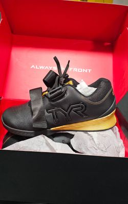 TYR Weightlifting Shoes Black and Gold L-1