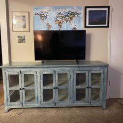 Vilo Home Mykonos 70" Solid Wood Blue TV Stand VH9606