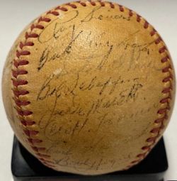 1952 St Louis Browns Autographed Ball Satchel Paige