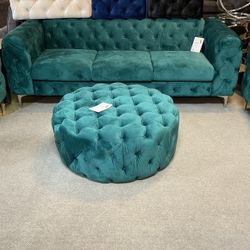 3 Piece Velvet Sofa Set (sofa,loveseat & chair) Multiple Colors Available 