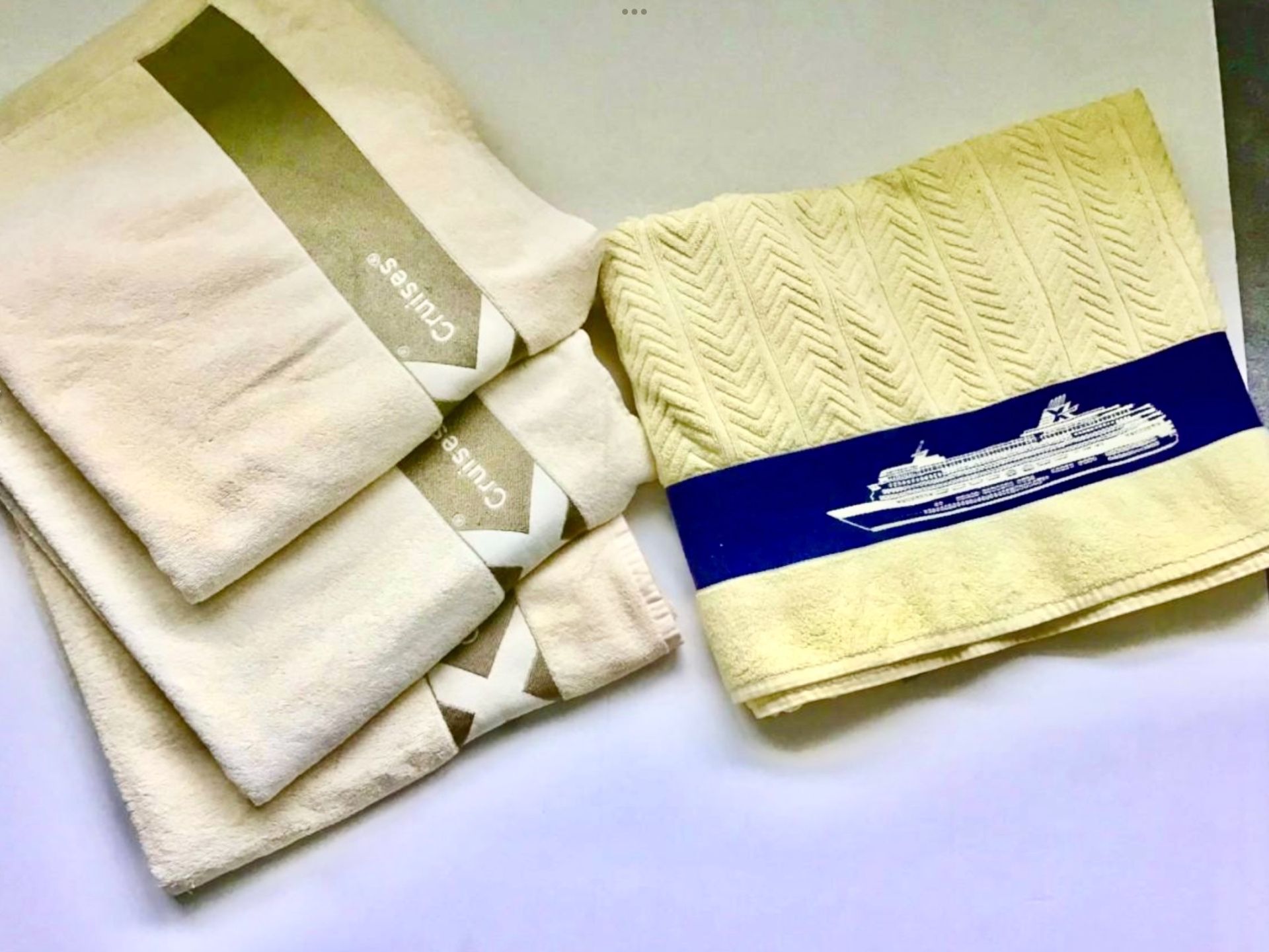 4 Preowned Celebrity Cruise Line Oversized Beach / Pool Towels 100% Cotton 61” X 36” NEW CONDITION