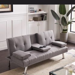 Wayfair Gray Linen Couch 