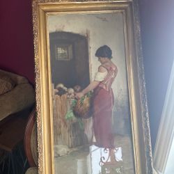 Antique Frame And Painting.