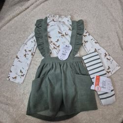Brand New Toddler Girl Dress With Tights Size 2t
