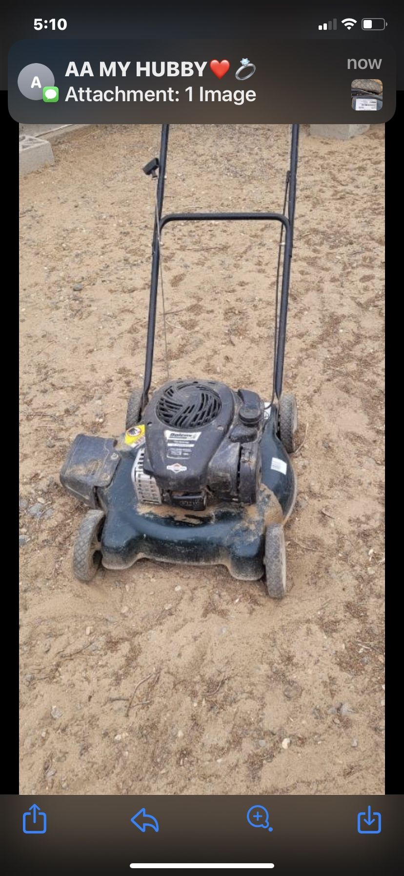 LOWES LAWN MOWER BRIGGS AND STRATTON, DOES NOT RUN, . NEEDS WORK, AS IS
