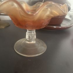 Vintage carnival glass candy dish
