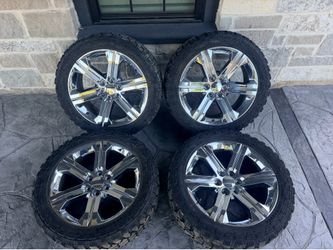 22’ Denali Yukon Wheels Tires 6 Lug Silverado Tahoe Suburban On 33x12.50r22LT Commander