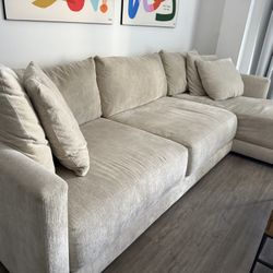 Crate And Barrel Gather Sectional Sofa With Chaise Lounge