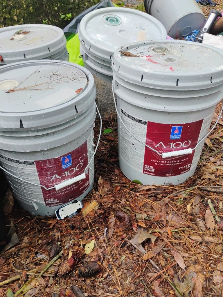 5 Gallon Buckets Of Paint Gas Blowers Weed Eater 