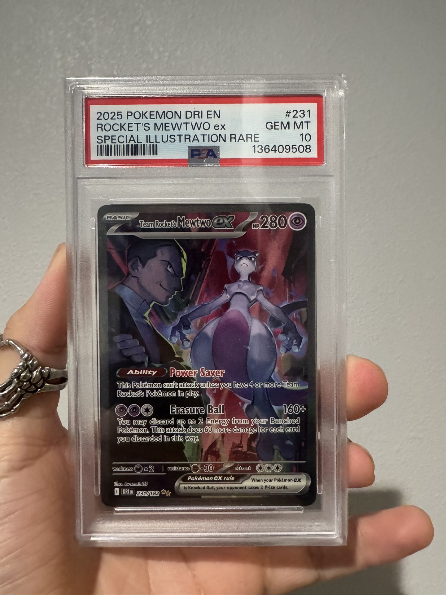 Team Rocket’s Mewtwo Full Art #231 PSA 10