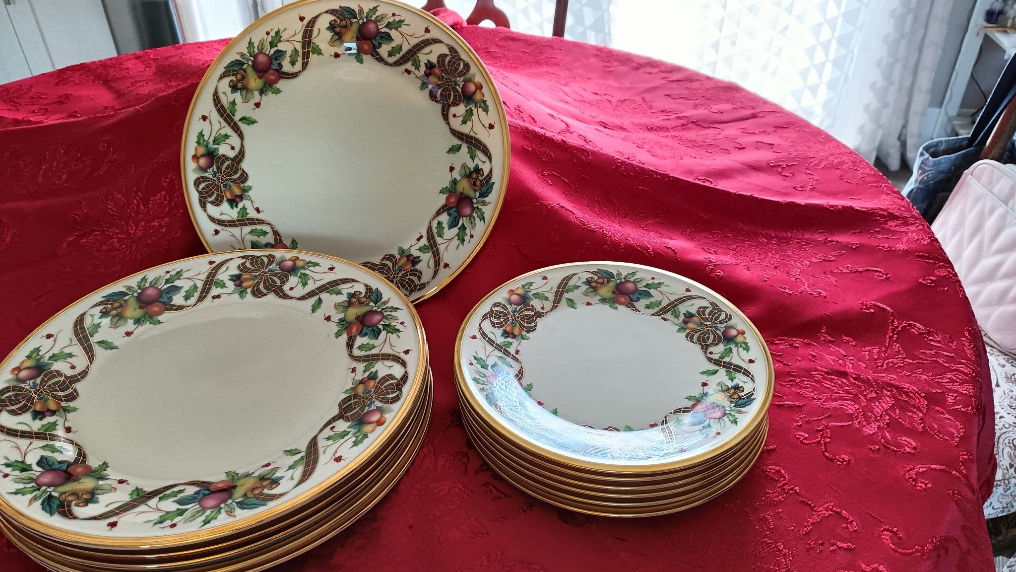 vintage Lennox holiday Tartan porcelain dinnerware