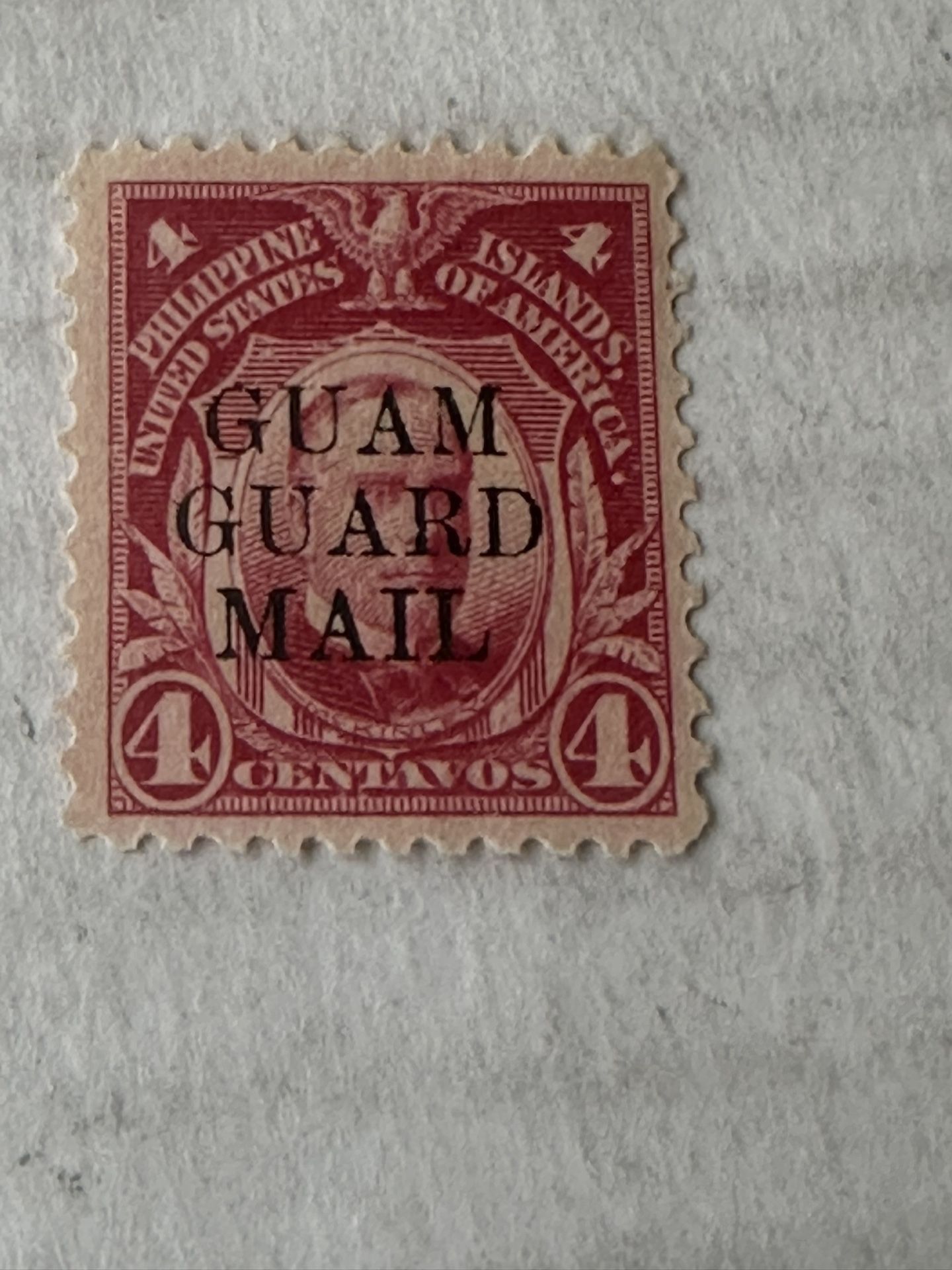 Guam Guard Mail 4 Cent Stamp Mint Hinged United States 
