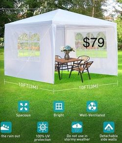 10x10 White Gazebo Wedding Party Tent Canopy With Windows & Sidewalls - (FOR SALE) Carpa g3