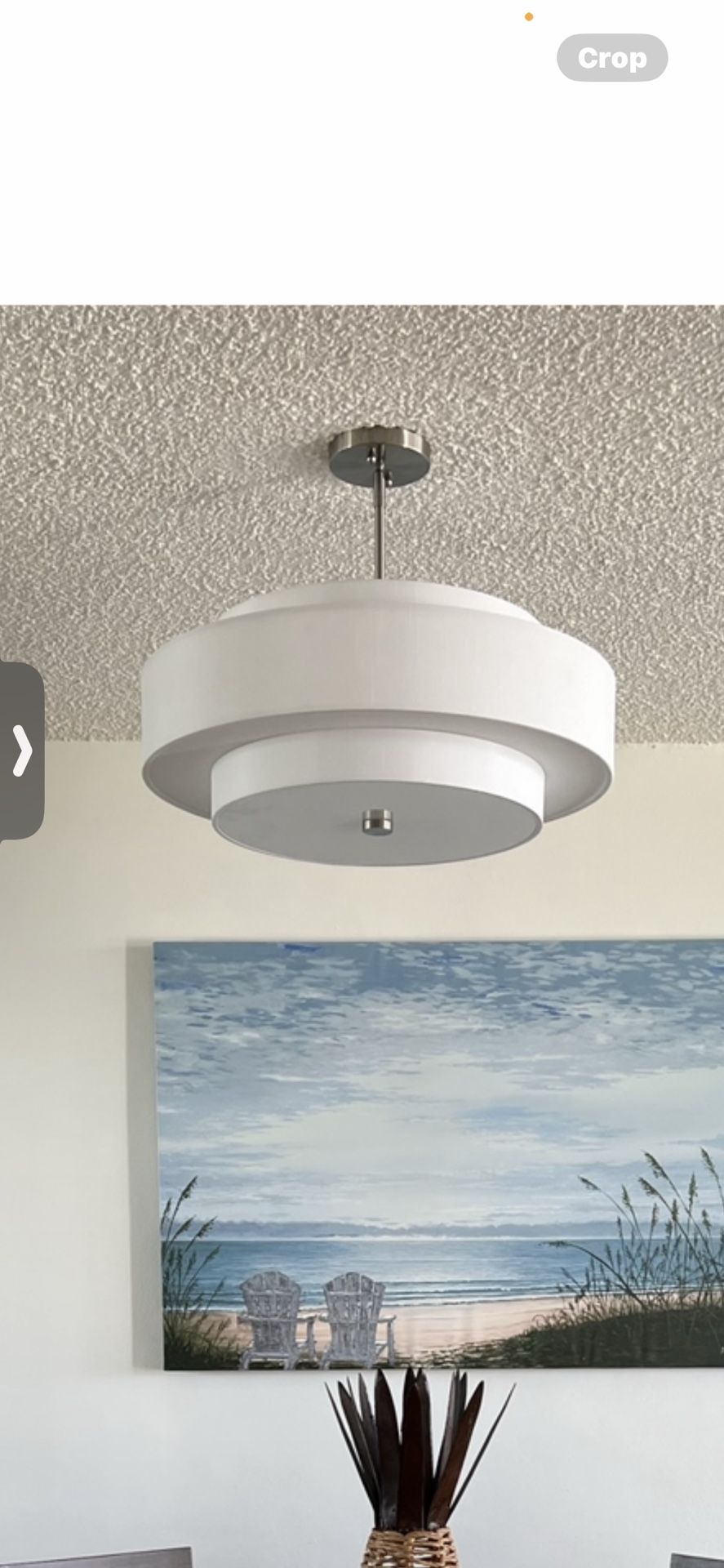 White  Ceiling Lamp (linen)