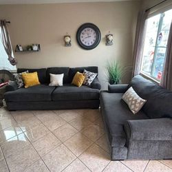 Beautiful Charcoal Grey Sofa Set From Jerome's 