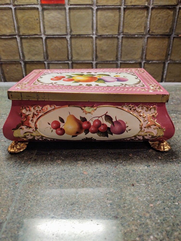 Vintage Tin Trinket Box