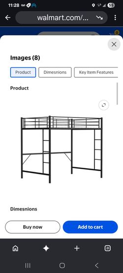 Zimtown bed loft frame