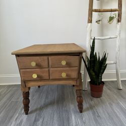 Vintage Solid Wood End Table Side Table