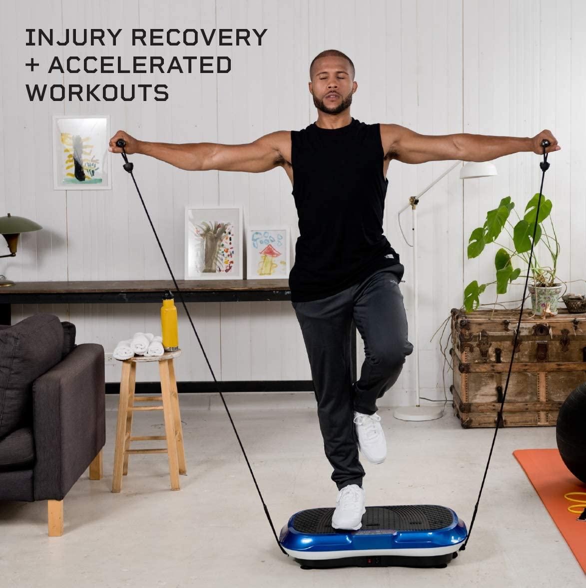 LifePro Vibration Plate Exercise Machine Whole Body Workout Vibration Fitness Platform w/Loop Bands - Home Training Equipment - Remote, Balance Straps