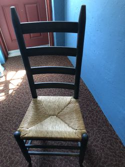 Blue Stained Cane Chair