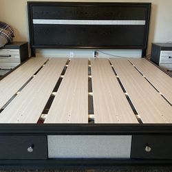 Regata Bedroom Bed frame With Headboard And Footboard With Storage 