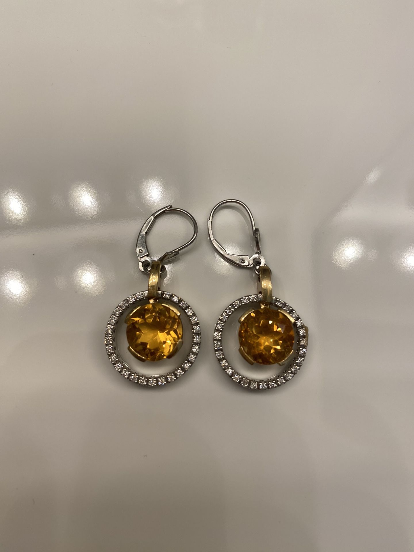 14k White Gold Diamond Earrings 11.43G