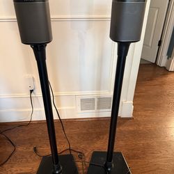 Sonos Play Bar and 2 Play 1s w/ sanus stands.