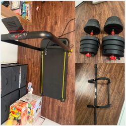 Complete Home Gym Bundle: Walking Pad + Adjustable Dumbbells + Pull-Up Bar