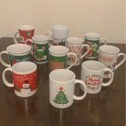 Christmas mugs, 3 for $1.