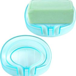 Self Draining Soap Dishes, 2-Pack Soap Dish Waterfall Drainer Soap Holder for Bathroom Kitchen, Extend Soap Life, Keep Soap Bars Dry Clean & Easy Clea