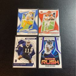 4 NFL Cards Burro Herbert Parsons Bateman 