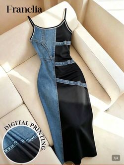 Denim dress (digital print fabric) xl